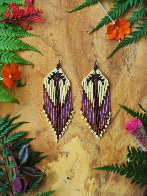 Aretes grandes en chaquira - Image 5