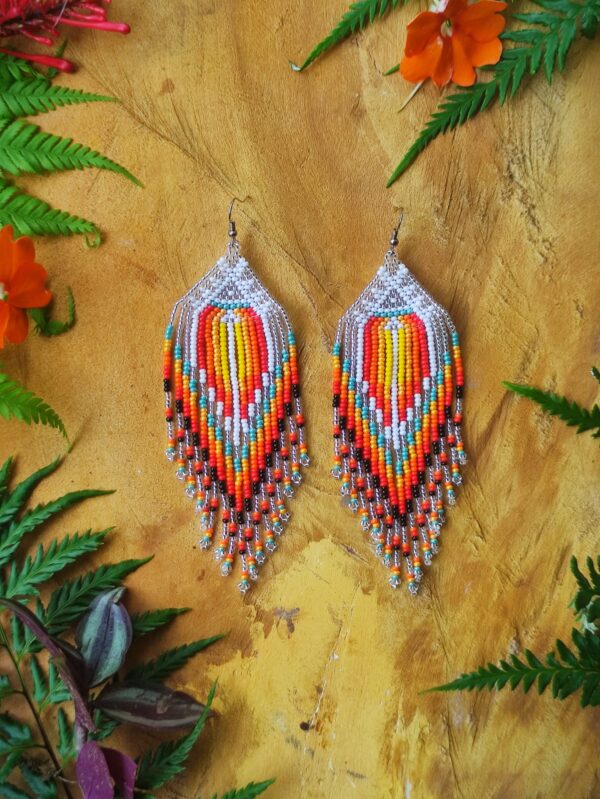 Aretes grandes en chaquira - Image 7
